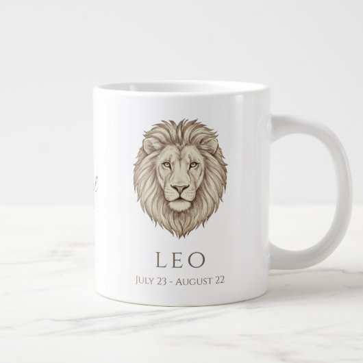 獅子座パーソナライズ名前＆誕生日 ジャンボコーヒーマグカップ (右)