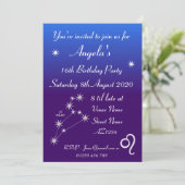 獅子座パーソナライズ ギャラクシー パーティー 招待状 (スタンド正面)