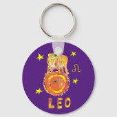 獅子座レオのサインキーリング キーホルダー (正面)