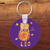 獅子座レオのサインキーリング キーホルダー (正面)