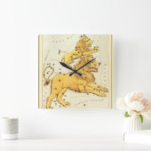 獅子座ヴィンテージ座ウラニア鏡 スクエア壁時計 (ホーム)