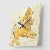 獅子座ヴィンテージ座ウラニア鏡 スクエア壁時計 (傾斜)