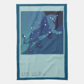 獅子座ヴィンテージ〔占星術の〕十二宮図星占 キッチンタオル (縦)