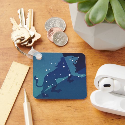 獅子座ヴィンテージ〔占星術の〕十二宮図星占 キーホルダー (デスク)