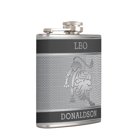 獅子座黒と銀のメッシュ フラスク (右)