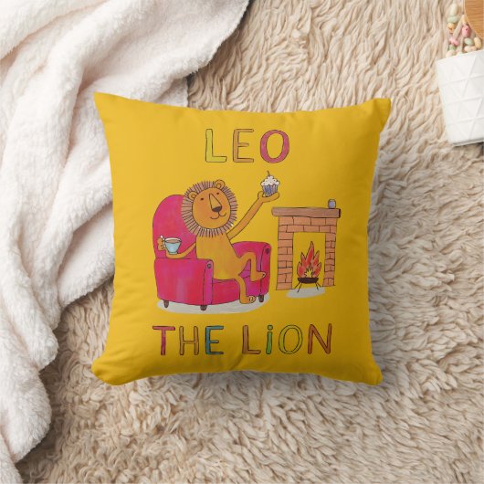 獅子座〔占星術の〕十二宮図かわいい獅子 クッション (ブランケット)