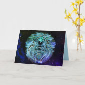 獅子座〔占星術の〕十二宮図グリーティングカード カード (黄色い花)