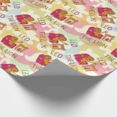 獅子座〔占星術の〕十二宮図サイン誕生日ラップ ラッピングペーパー (角)