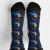 獅子座 星座 十二星座 水彩 星 銀河 ソックス (上部)