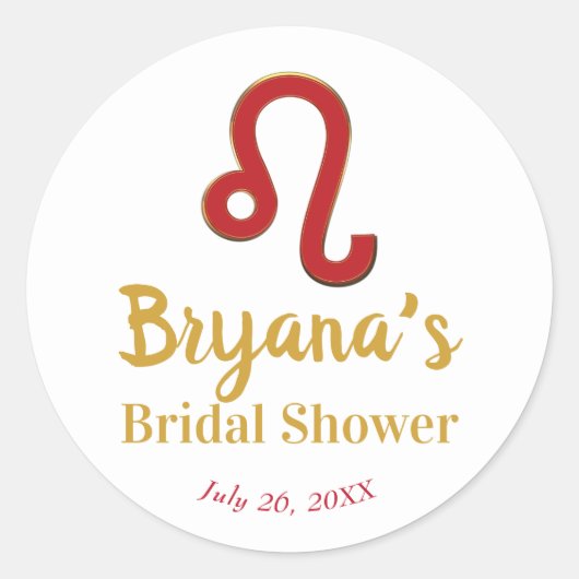 獅子座 7月 8月 占星術 婚前パーティー ラウンドシール (正面)