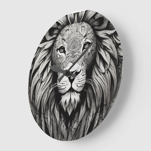 獅子時計 ラージ壁時計 (傾斜)