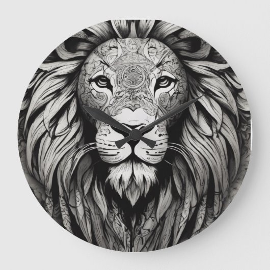 獅子時計 ラージ壁時計 (正面)