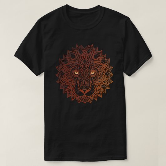 獅子曼荼羅の装飾品、手描き獅子曼荼羅 Tシャツ (デザイン正面)