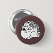 獅子根付 缶バッジ (正面&裏面)