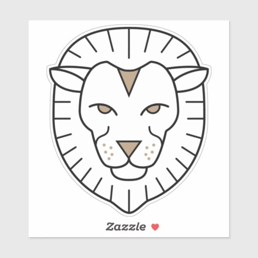 獅子火サイン黒の占星術の記号 シール (シート)