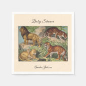 獅子猫ジャングル男女兼用赤ちゃんシャワーbyメール スタンダードカクテルナプキン (正面)