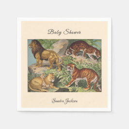 獅子猫ジャングル男女兼用赤ちゃんシャワーbyメール スタンダードカクテルナプキン