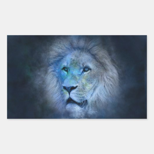 獅子獅子 長方形シール (正面)