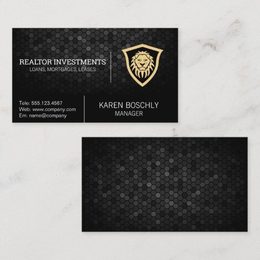 獅子盾 | 財務ロゴ 名刺 (正面/裏面)