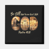 獅子神クリスチャン今も私が神であることを知っている マグネット (正面)