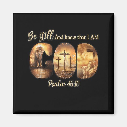 獅子神クリスチャン今も私が神であることを知っている マグネット (正面)