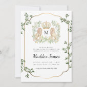 獅子紋 | リーガルリトルキング1st誕生日 招待状 (正面)