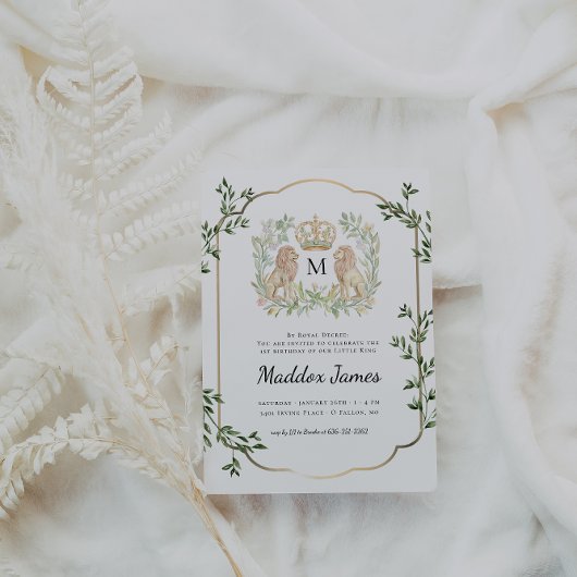 獅子紋 | リーガルリトルキング1st誕生日 招待状