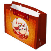 獅子舞中国の新年キッド大GB ラージペーパーバッグ (裏面アングル)