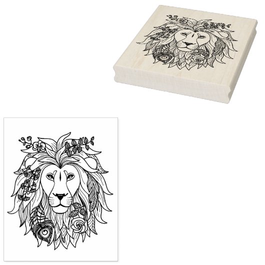 獅子花 ラバースタンプ (押印)