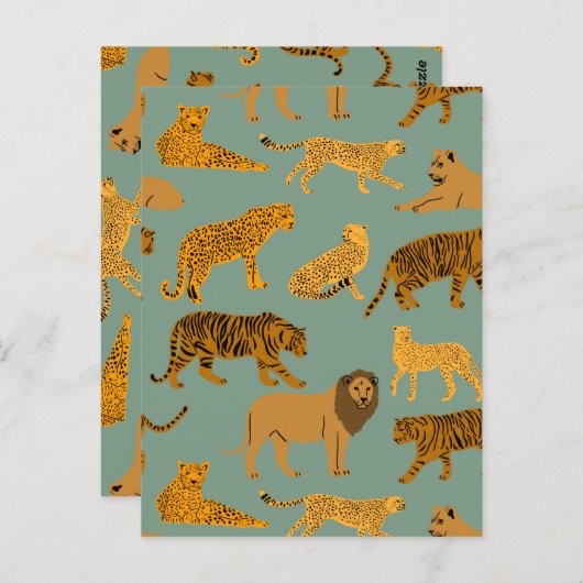 獅子虎豹  ポストカード (正面/裏面)