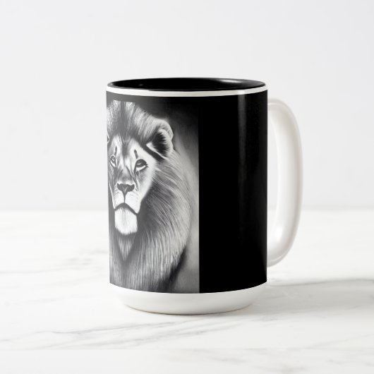 獅子誇りを持った ツートーンマグカップ (正面右)