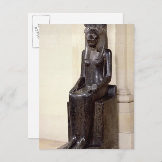 獅子頭の女神セクメットの像 ポストカード (正面/裏面)