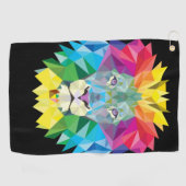 獅子頭オンブラック ゴルフタオル (横)