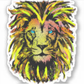 獅子頭シール – イエローライオンシール シール (正面)