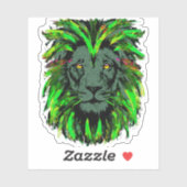 獅子頭ステッカー – グリーンライオンのステッカー シール (シート)