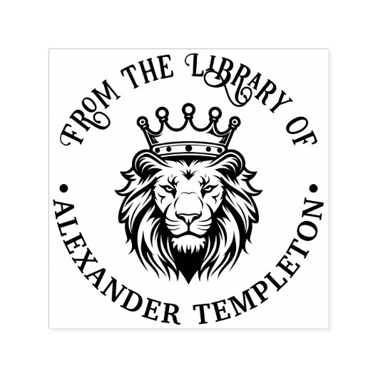 獅子頭冠#1P図書名 セルフインキングスタンプ (デザイン)