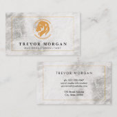 獅子頭 | ゴールデン縁どマーブル 名刺 (正面/裏面)