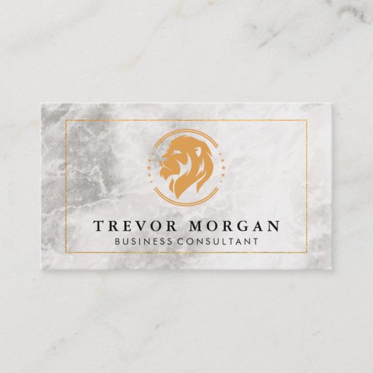 獅子頭 | ゴールデン縁どマーブル 名刺 (正面)