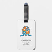 獅子騎士の名パーソナライズされた前と住所 ラゲッジタグ (裏面縦)