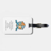 獅子騎士の名パーソナライズされた前と住所 ラゲッジタグ (裏面横)