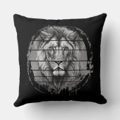 獅子黒白 クッション (裏面)