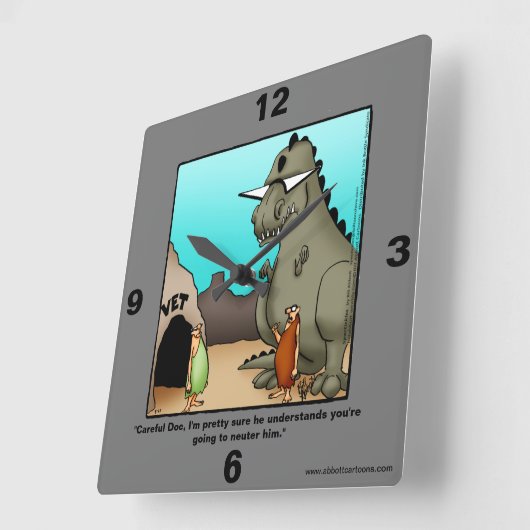 獣おもしろい医ユーモアの壁掛け時計 スクエア壁時計 (傾斜)