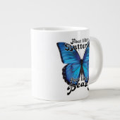 獣のおもしろいトイレユーモアのようなブルーバタフライウンチ ジャンボコーヒーマグカップ (正面右)