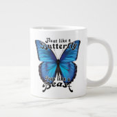 獣のおもしろいトイレユーモアのようなブルーバタフライウンチ ジャンボコーヒーマグカップ (右)