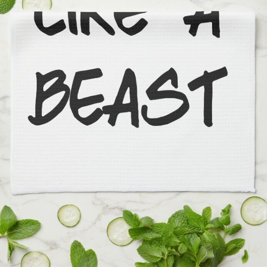 獣のやる気を起こさせるなトレーニングの体育館のような列車 キッチンタオル (折り畳み)