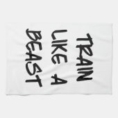 獣のやる気を起こさせるなトレーニングの体育館のような列車 キッチンタオル (横)