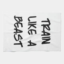 獣のやる気を起こさせるなトレーニングの体育館のような列車 キッチンタオル