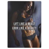 獣のように持ち上げ、美しいのように見える – トレーニング クリップボード (裏面)