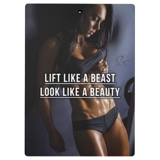 獣のように持ち上げ、美しいのように見える – トレーニング クリップボード (裏面)