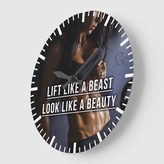 獣のように持ち上げ、美しいのように見える – トレーニング ラージ壁時計 (傾斜)